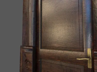 Old Wood Door Low-poly 3D model order