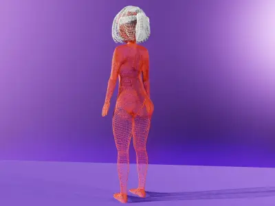 Abstract Female Statue Low-poly 3D model
