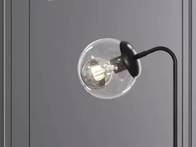 Modo Floor Lamp Black and Clear Glass 3D model