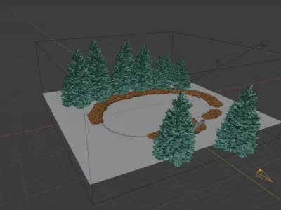Lake View Scene 3D model