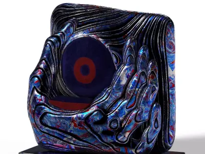 chair living armchair velvet Free low-poly 3D model