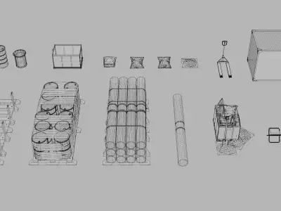 Environmental Prop Kit Low-poly 3D model