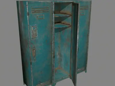 locker 2 old Low-poly 3D model