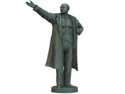 Bronze Statue Vladimir Lenin Classical Pose Low-poly 3D model