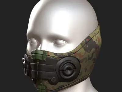 Gas mask respirator scifi futuristic 3d  Low-poly 3D model