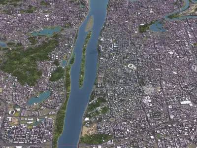 Changsha - 3D City Model Low-poly 3D model