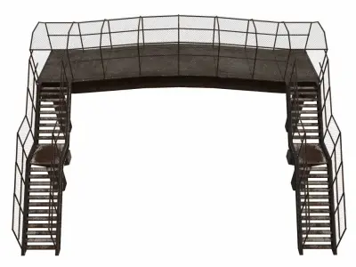 Pedestrian Bridge Low-poly 3D model