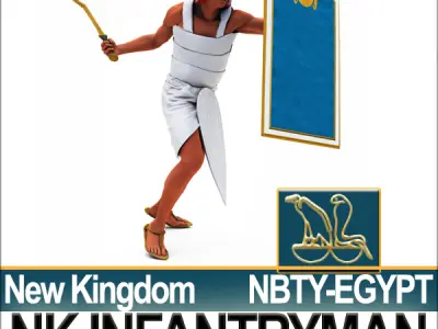 Ancient Egyptian Soldier NK Props Poser Daz 3D model