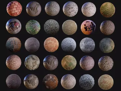 30 Brick Concrete Walls Seamless PBR Textures Texture