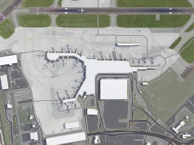 Montreal-Pierre Elliott Trudeau International Airport - YUL Low-poly 3D model