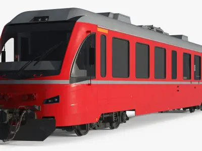  Single-Cab Diesel Locomotive with Passenger Body Red with Interior 