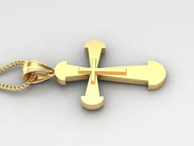 Light Gold 18K Cross Pendant 2CP052 3D print model