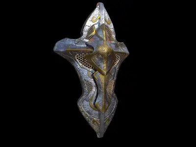 Fantasy shield Low-poly 3D model