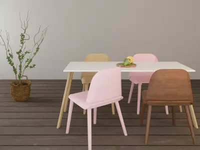 Table chair decorative SET 101 3D model