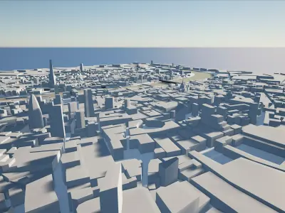 London City  - 21KM -  Multi Formats - Low Poly - VR AR Low-poly 3D model