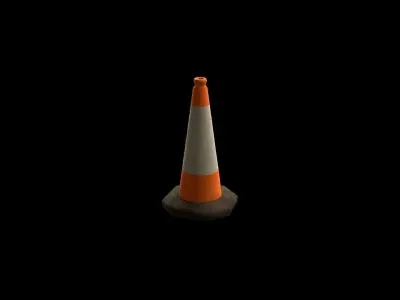 Traffic cone Low-poly 3D model 12