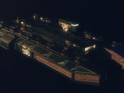 Warship Freedom Free low-poly 3D model