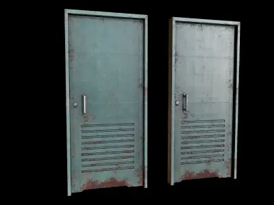 Metal Door PBR Low-poly 3D model