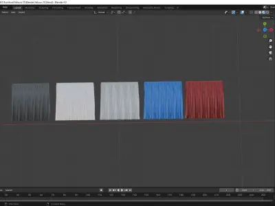 Curtain Velvet - 5 Colors Low-poly 3D model