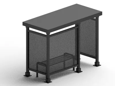 Bus Stop V1 Low-poly 3D model