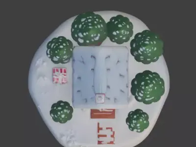 Stylized Christmas Gingerbread House 3D Model Low-poly 3D model