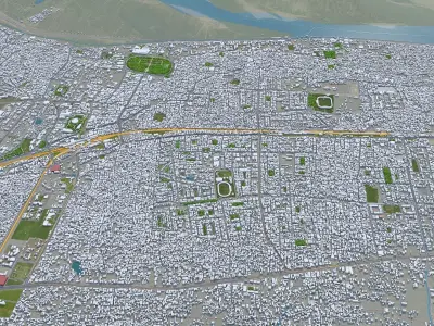 Patna Bihar India 35km Low-poly 3D model