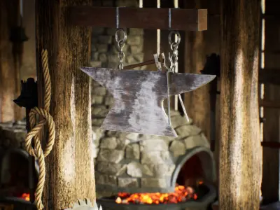 Medieval Blacksmith 86 Assets Low-poly 3D model