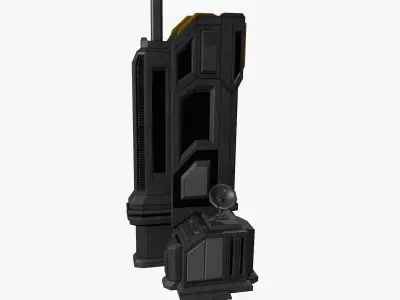 Low-poly Sci-fi Tower Building Low-poly 3D model