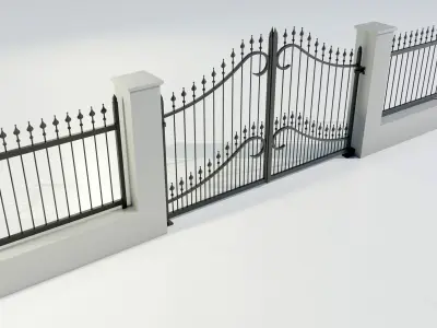 Wrought Iron Gate 1 3D model