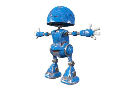 3D Rusty Robot Low-poly 3D model