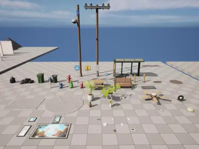 Surburban Modular Stylized Pack Low-poly 3D model