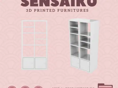 KALLAX Shelf Unit 2x4 with Doors V2 for Dollhouse IKEA  3D Print 3D print model