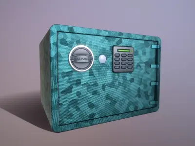 Small Security Safe Low-poly 3D model