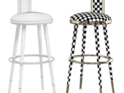 BAR CHAIR MORIS Low-poly 3D model