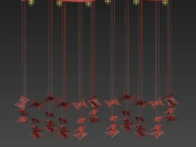 Manta lamp hanging from ceiling 3D model