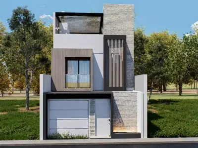 Modern Family House - Full Project with Plans and Renders 3D model
