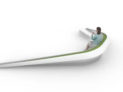 organic bench 3D model