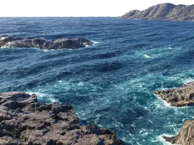 Rocky Shore Line Low-poly 3D model