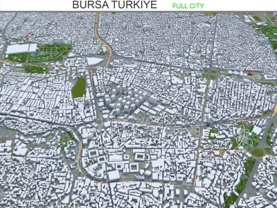 Bursa Turkiye 40km Low-poly 3D model