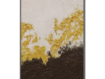Set of 3 Abstract Paintings in Frames 3D model 78