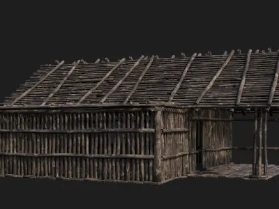 Old Wooden House 4K Textures GameReady 146 Low-poly 3D model