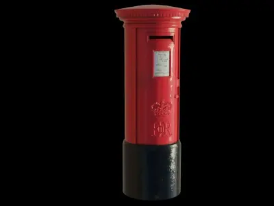 London red mailbox Low-poly 3D model