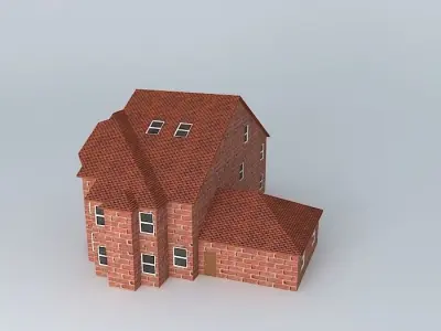 Large Colonial House Free 3D model