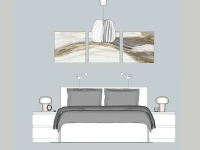 Bed IKEA MALM 3D model