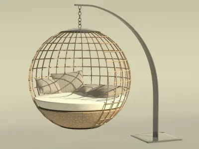 Daybed hanging chair 3D model
