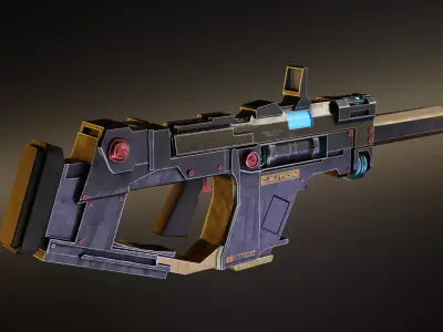 PBR-Sci-Fi Weapon Pack v1-Game Ready Low-poly 3D model