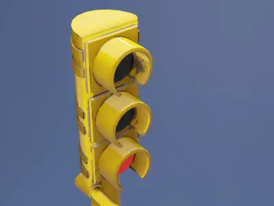 Traffic Light Low-poly 3D model