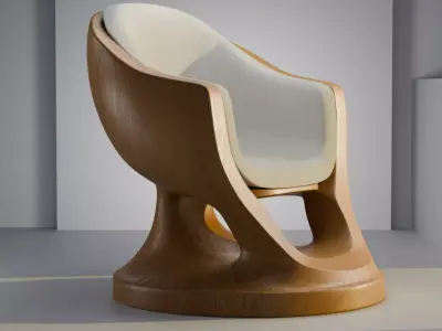 Wooden Chair 3D Model Low-poly 3D model