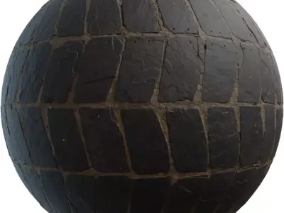 Hand Laid Basalt Cobblestone With Soil PBR Texture Texture