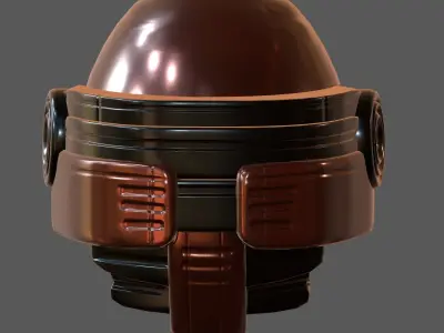 Gas mask helmet 3d model scifi Low-poly  Low-poly 3D model 389